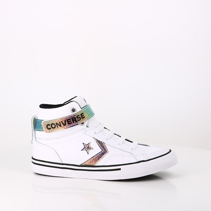 Converse chaussures converse enfant hi pro blaze iridescent glitter blanc noir blanc 