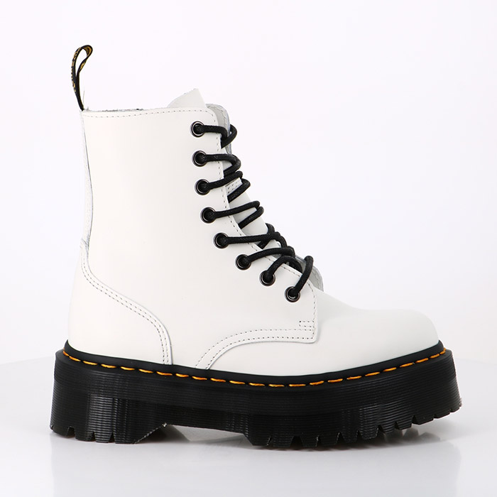 Dr martens chaussures dr martens boots plateformes jadon white polished smooth 