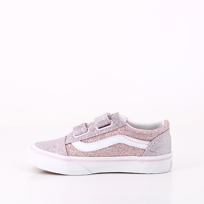 Vans chaussures vans bebe old skool 2 tone glitter velcro orchide rose1548501_3