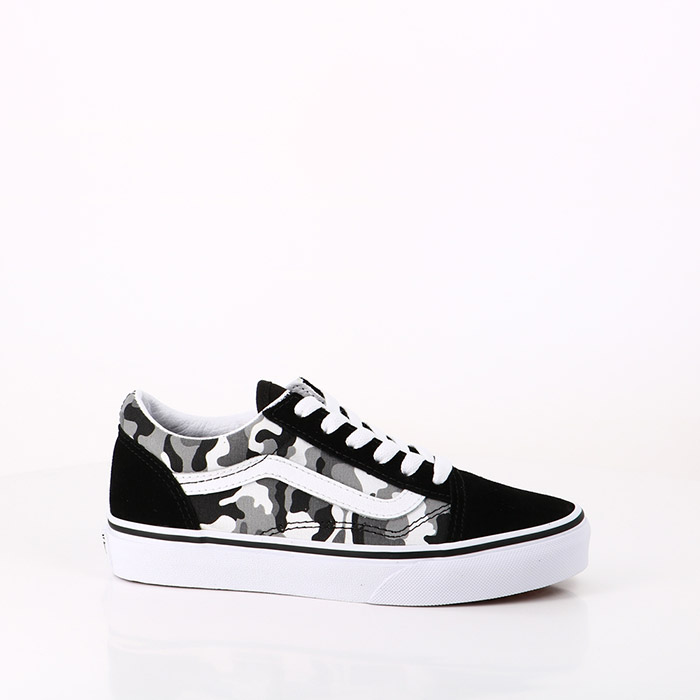 Vans chaussures vans enfant old skool primary camo black white noir