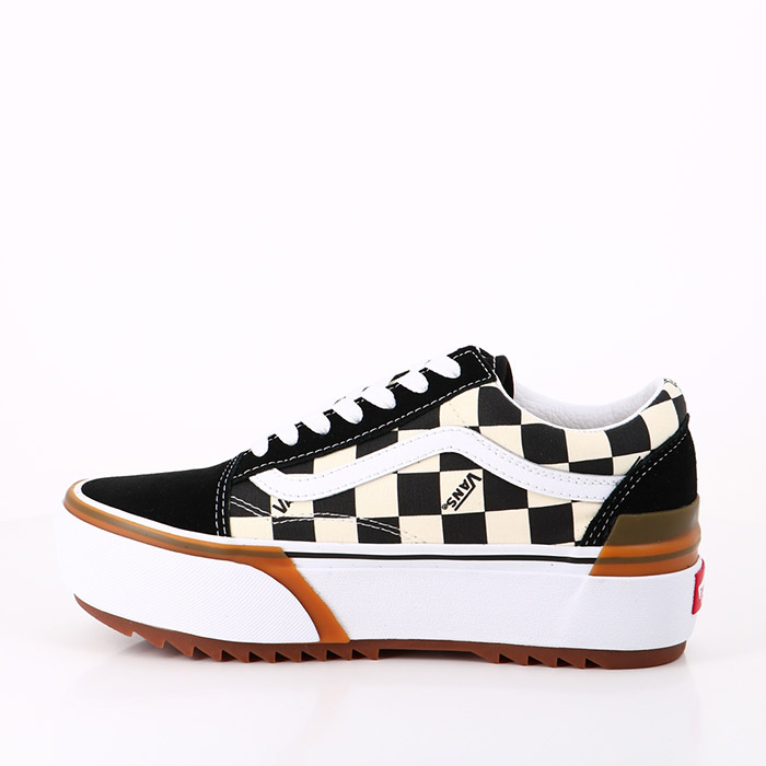 Vans chaussures vans old skool stacked damier checkerboard noir blanc noir1548901_3