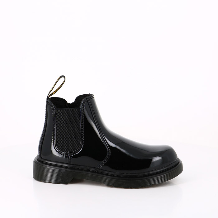 Dr martens chaussures dr martens enfant chelsea boots 2976 black patent lamper noir
