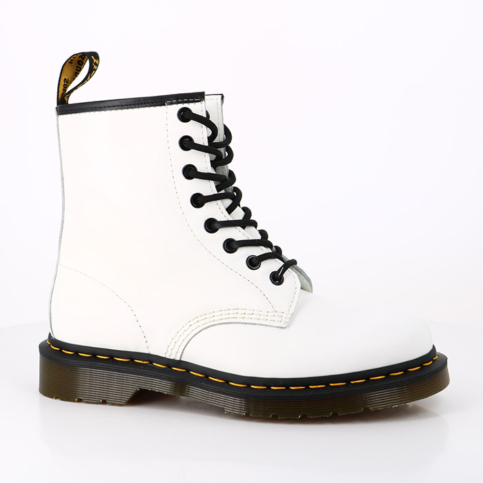 Dr martens chaussures dr martens boots 1460 cuir smooth white blanc