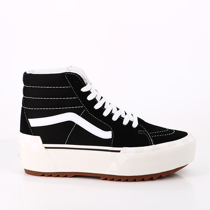 Vans chaussures vans sk8 hi stacked (suede canvas) black blanc de blanc noir1551401_1