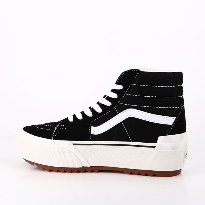 Vans chaussures vans sk8 hi stacked (suede canvas) black blanc de blanc noir1551401_3