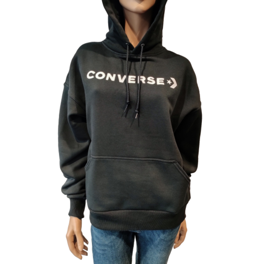 Converse accessoires converse hoodie inscription brodee black 