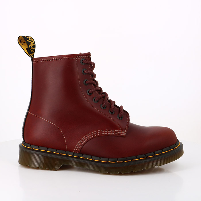 Dr martens chaussures dr martens boots 1460 abruzzo cuir brownblack rouge