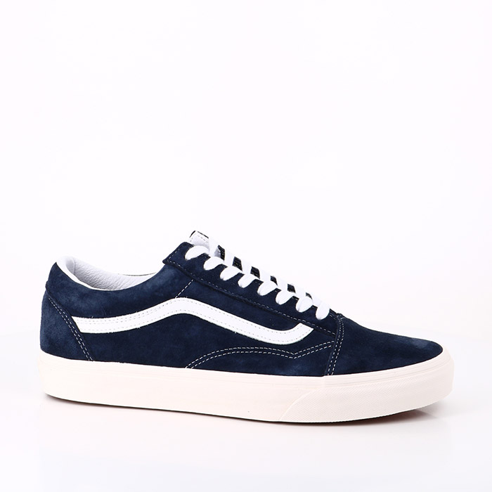 Vans chaussures vans old skool daim (pig suede) parisian night snow white bleu