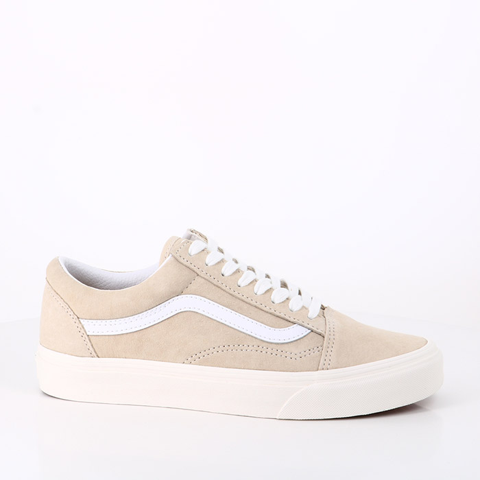 Vans chaussures vans old skool daim (pig suede) sandshl snow white 