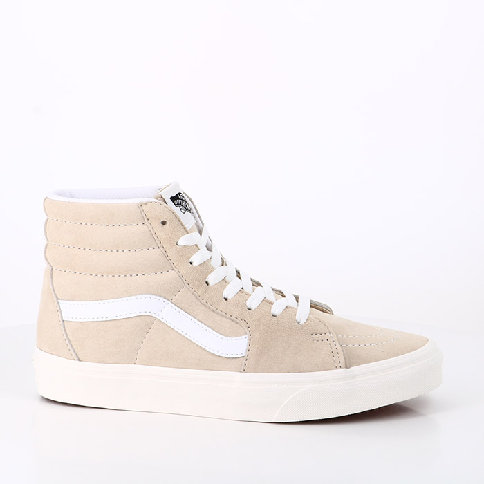 Vans chaussures vans sk8 hi daim (pig suede) sandshl snow white beige