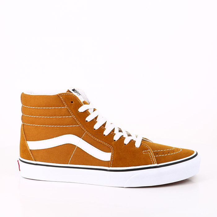 Vans chaussures vans sk8 hi golden brown true white marron