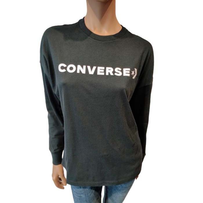 Converse accessoires converse tee shirt sleeve long puff wordmark black 1561201_2