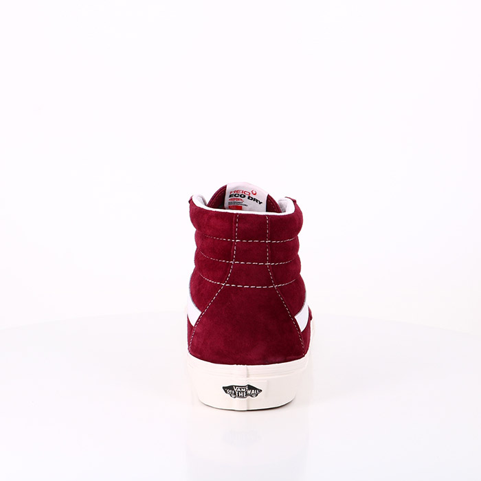 Vans chaussures vans sk8 hi pomegranate snow white en daim bordeaux1561401_2