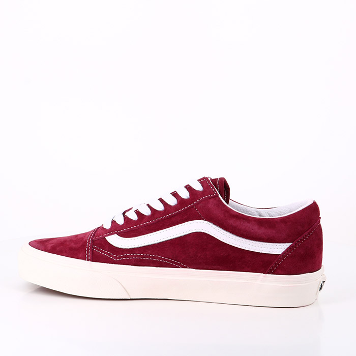 Vans chaussures vans old school pomegranate snow white en daim bordeaux1561501_3