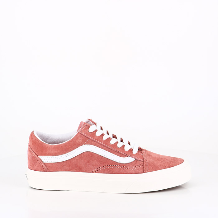 Vans chaussures vans old skool terracota snow white en daim rose