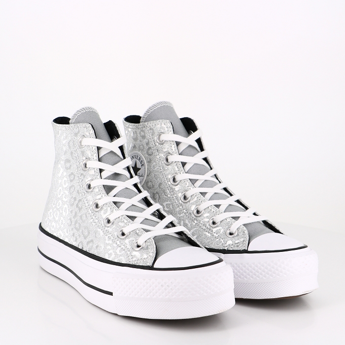 Nice Shoes  Converse converse chuck taylor all star authentic glam a  plateforme argent noir blanc argent