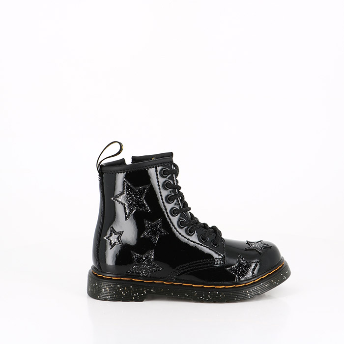 Dr martens chaussures dr martens enfant 1460 black patent lamper cosmic glitter noir