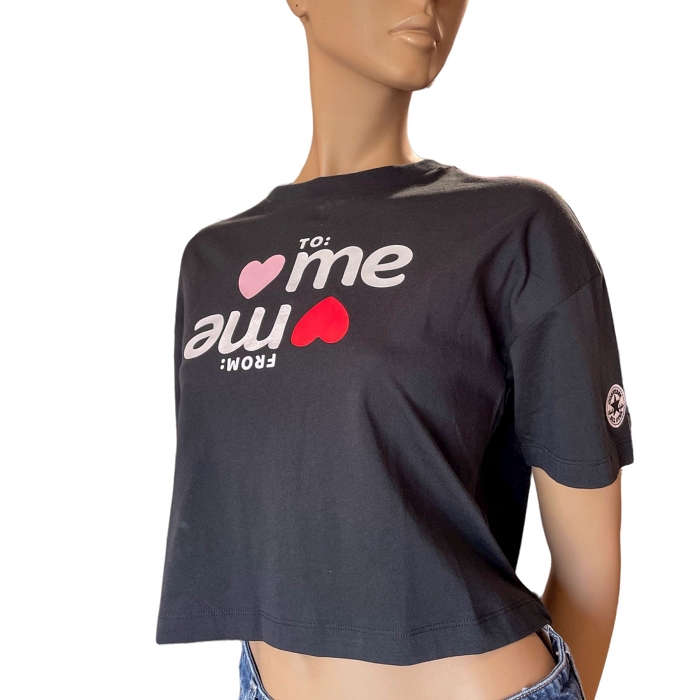 Converse textile converse tshirt ample imprime love me noir2500301_2