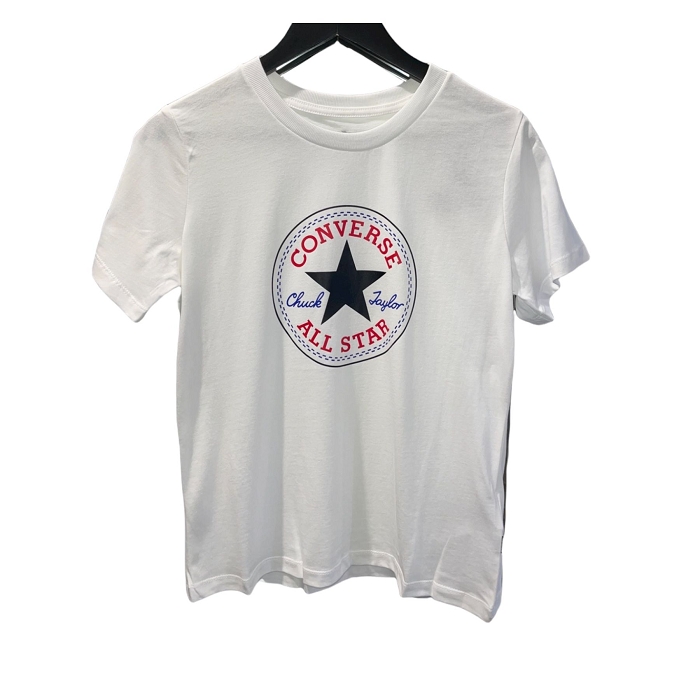 Converse textile converse tee shirt  patch classic white blanc