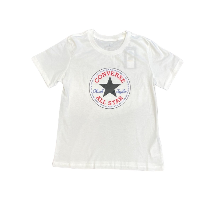 Converse textile converse tee shirt  patch classic white blanc2501201_2