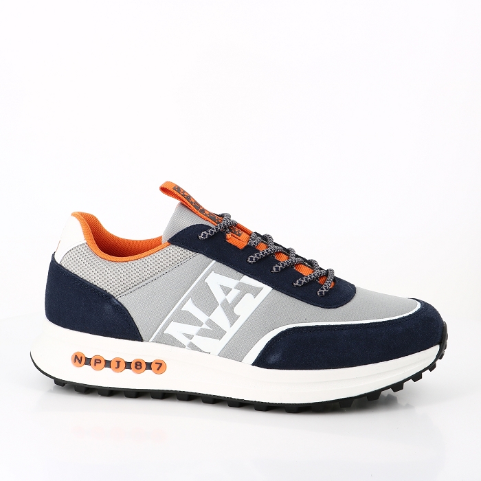 Napapijri chaussures napapijri running man suede nylon grey navy gris