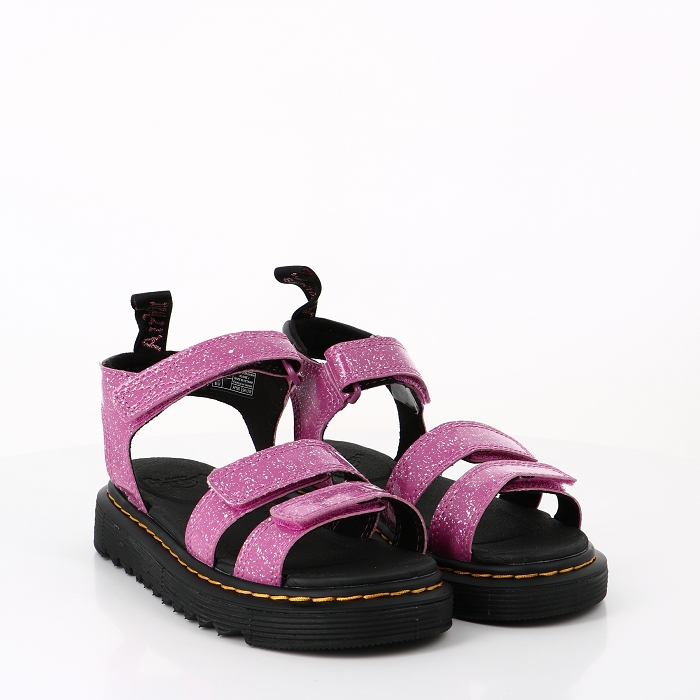 Dr martens chaussures dr martens sandales klaire pailletees dark pink rose2503501_5