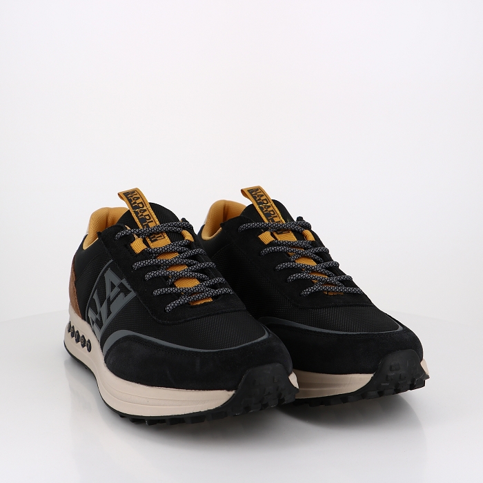 Napapijri chaussures napapijri black taupe man nylon suede running noir2521501_5