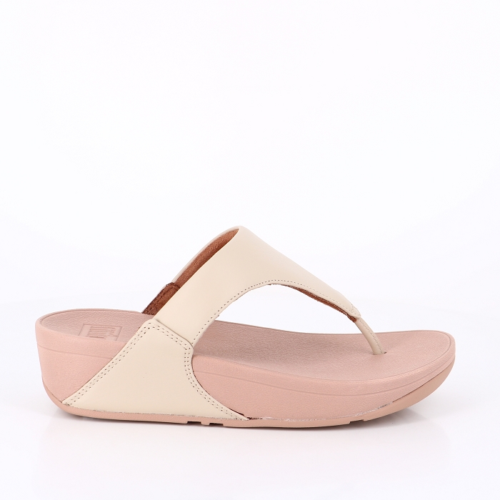 Fitflop chaussures fitflop lulu tongs en cuir stone beige rose