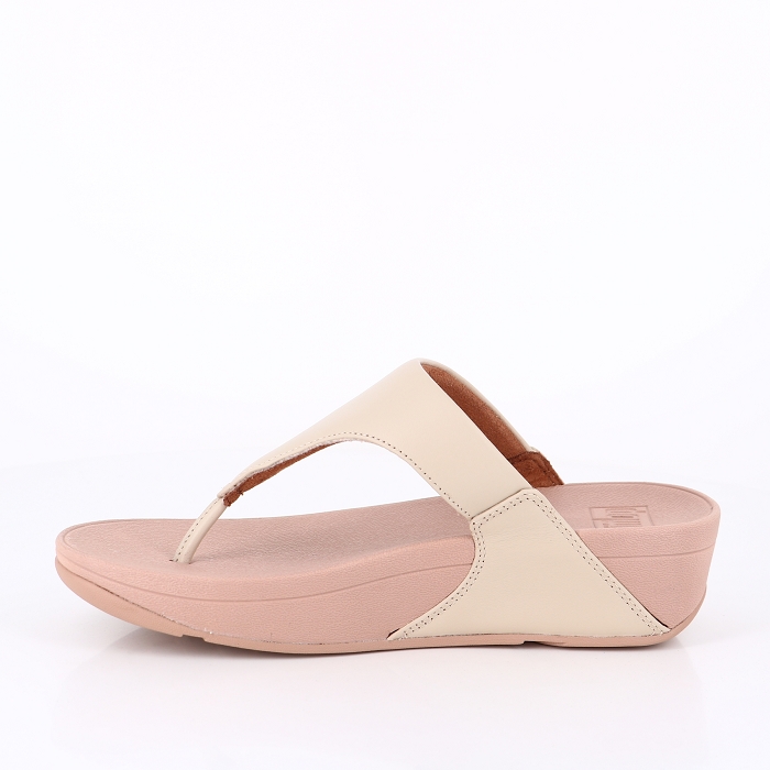 Fitflop chaussures fitflop lulu tongs en cuir stone beige 2530701_3