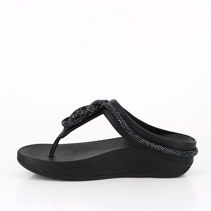 Fitflop famille fitflop fino crystal cord en cuir noir 2530801_3