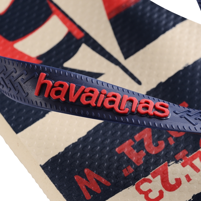Havaianas chaussures havaianas top nautical beige straw navy blue 2534801_4