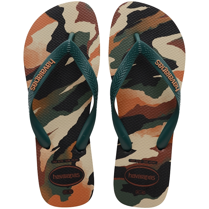 Havaianas chaussures havaianas top camu black pantanal green 