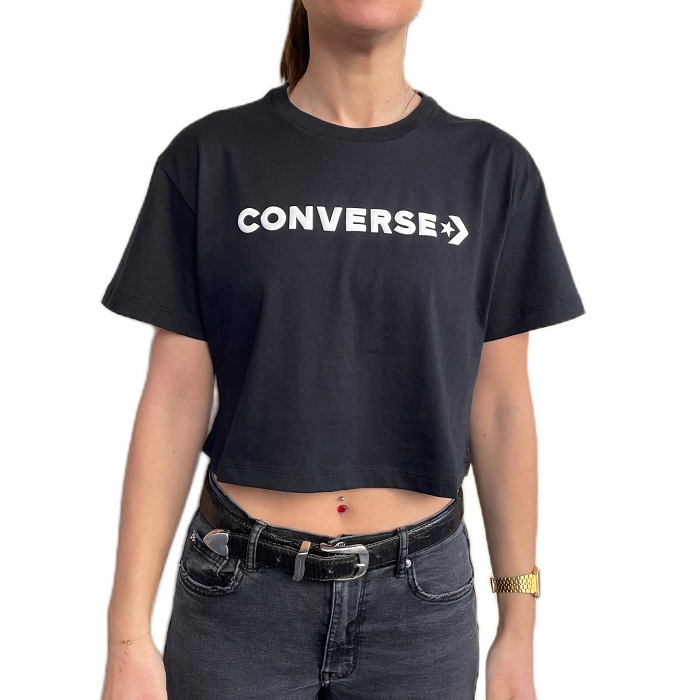 Converse textile converse t shirt noir logo blanc noir6000701_1
