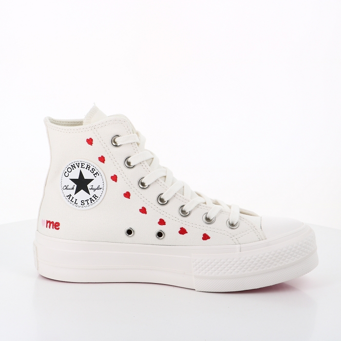 Nice Shoes  Converse converse lift platform embroidered hearts blanc  vintagerouge universite a01599c blanc