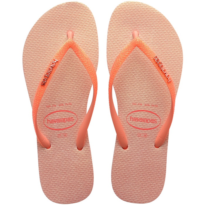 Havaianas chaussures havaianas slim glitter iridescent peach rose 