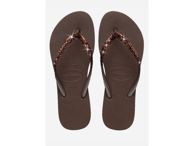 Havaianas chaussures havaianas slim glitter dark brown 