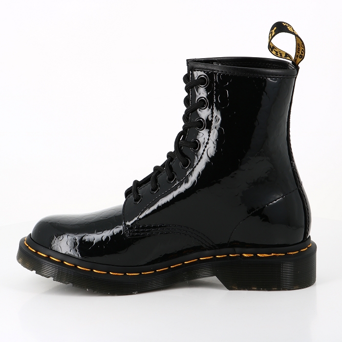 Dr martens chaussures dr martens 1460 cuir vernis gaufre leopard noir noir9000401_3
