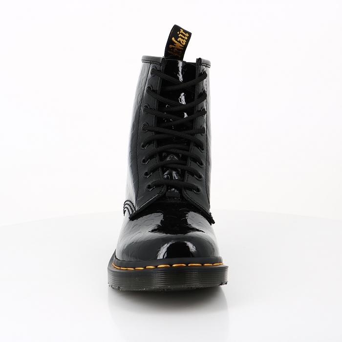 Dr martens chaussures dr martens 1460 cuir vernis gaufre leopard noir noir9000401_4