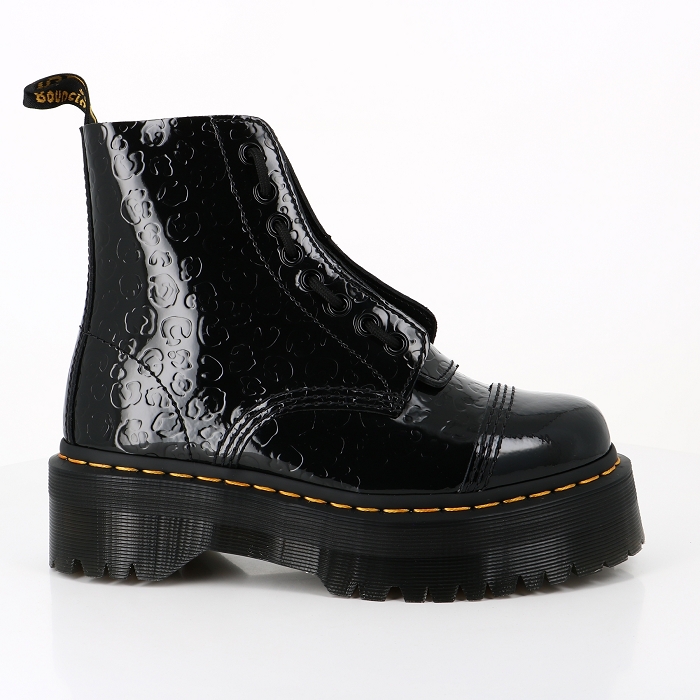 Dr martens chaussures dr martens sinclair plateforme cuir verni gaufre leopard noir noir9000501_1