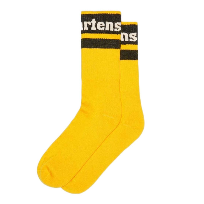Dr martens textile dr martens chaussettes athletic logo en coton melange yellow cotton blend multicouleur