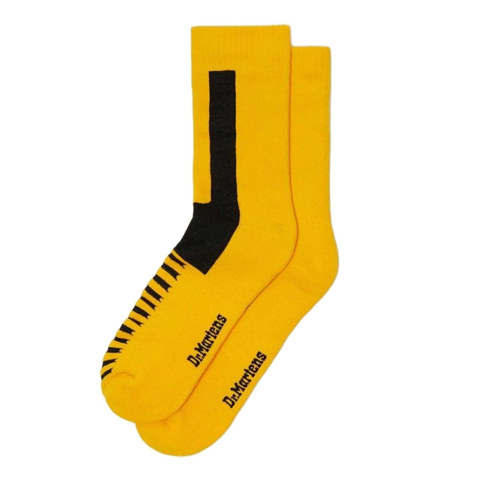 Dr martens textile chaussettes double doc en coton melange yellow black multicouleur