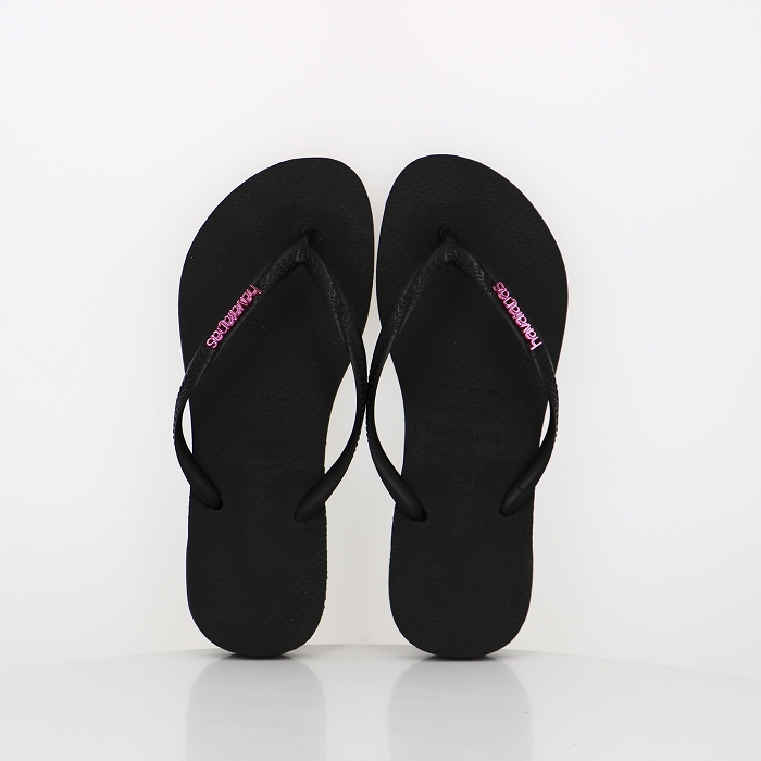 Havaianas chaussures havaianas slim logo metallic black pink noir9013301_1