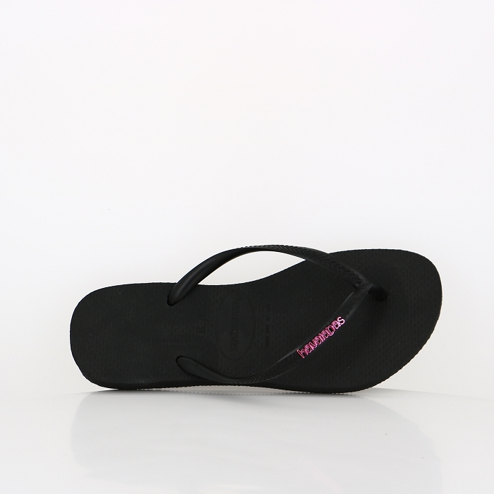 Havaianas chaussures havaianas slim logo metallic black pink noir9013301_2