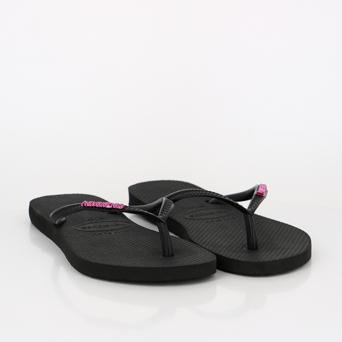 Havaianas chaussures havaianas slim logo metallic black pink noir9013301_4