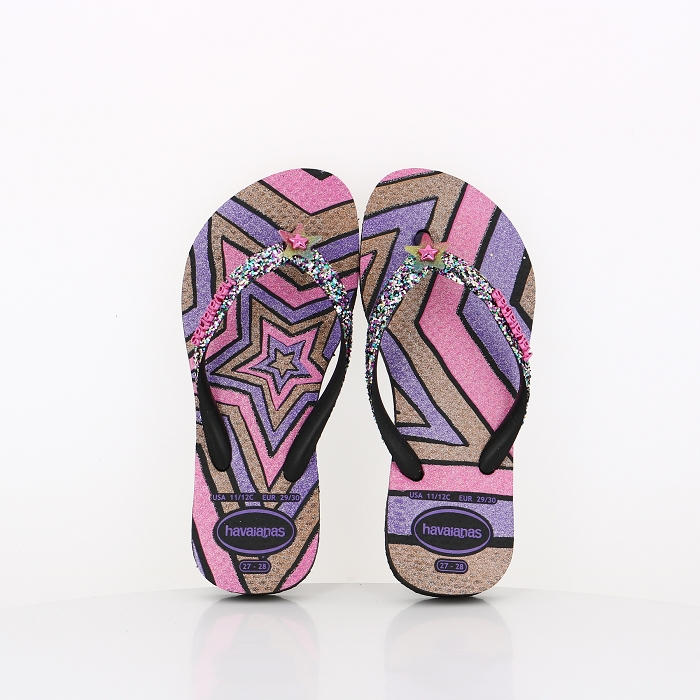 Havaianas chaussures havaianas enfant slim glitter ii black multicouleur