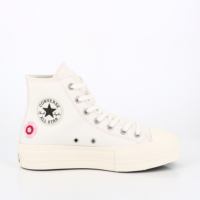 Converse chaussures converse lift festival broderie egret black pink 