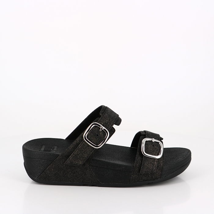 Fitflop chaussures fitflop lulu adjustable slide sparkle all black noir