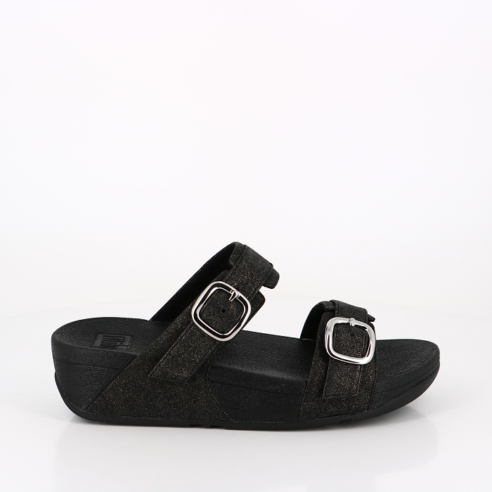 Fitflop chaussures fitflop lulu adjustable slide sparkle all black 