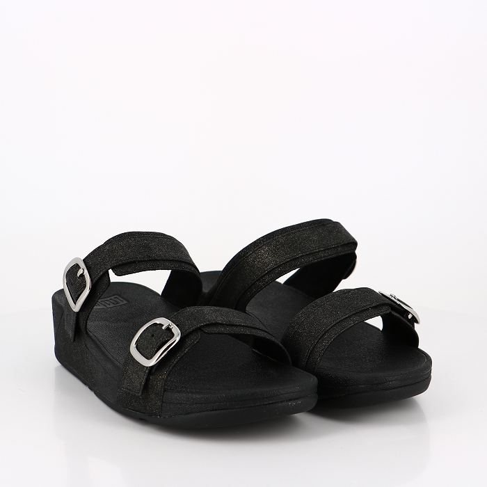 Fitflop chaussures fitflop lulu adjustable slide sparkle all black noir9027501_5