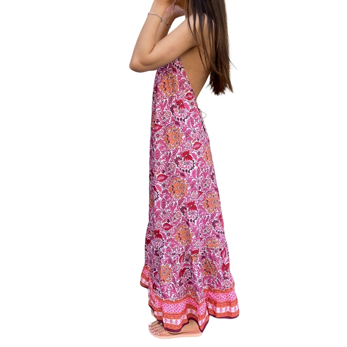 Les tropeziennes textile les tropeziennes naomie rose robe longue bretelle 9029501_2